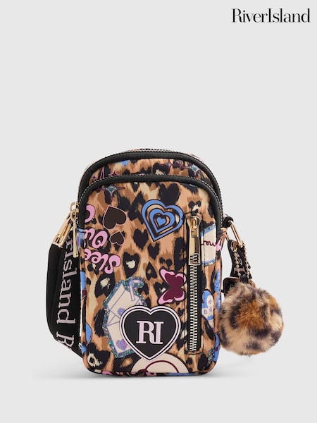 Brown - River Island Leopard Printed Festival Bag