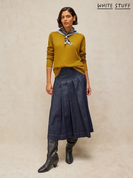 Yellow - White Stuff Olive Cotton Blend Jumper