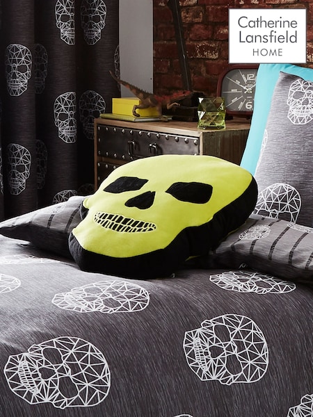 Catherine Lansfield Green Skulls Cushion (204217) | €18.50