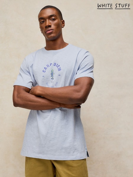 Blue - Regular White Stuff Abersoch Graphic T-shirt
