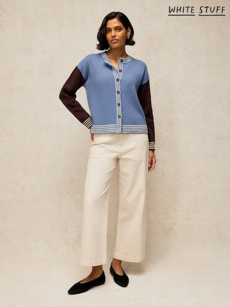 Blue - White Stuff Sansa Colourblock Cardigan