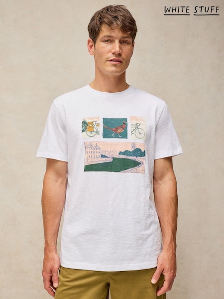 Blanco - Regular White Stuff Abersoch Graphic T-shirt