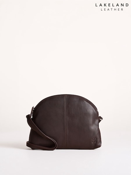 Chocolate Brown - Lakeland Leather Elterwater Curved Cross-body Bag