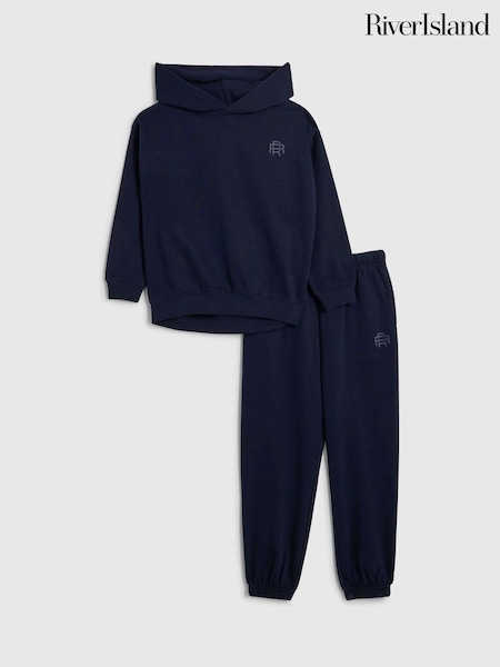 Blue - River Island Essentials Hoodie & Joggers Set