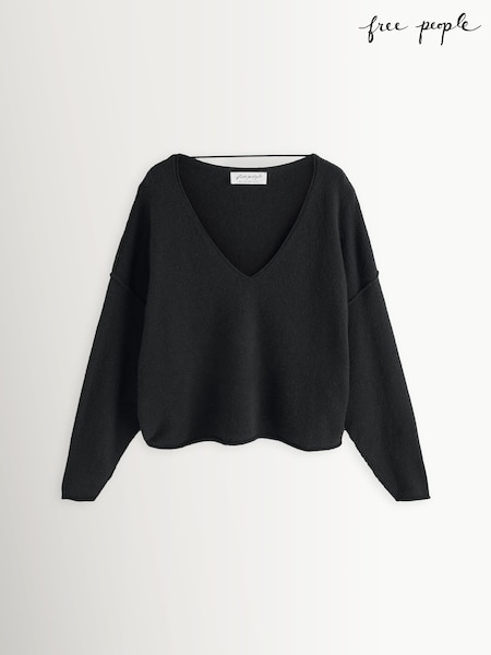 Чорний - Free People See Me V-neck Pullover Jumper