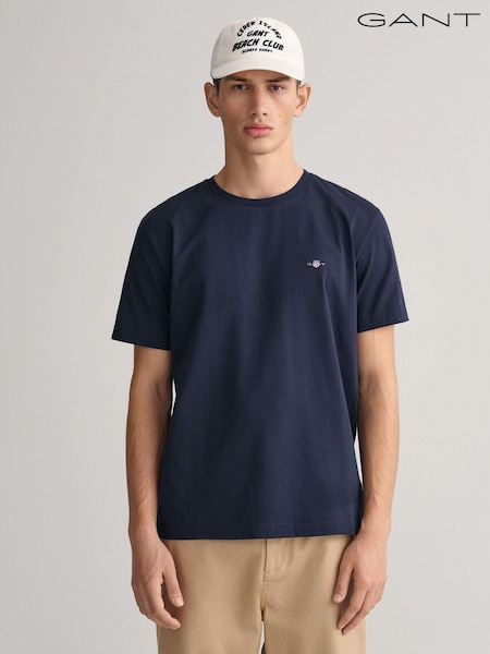 Синій - GANT 100% Cotton Shield Logo футболки (205333) | 2 704 грн