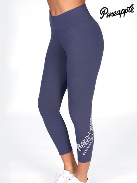 Pineapple Grey Logo High Waisted Crop Leggings (205334) | AED70