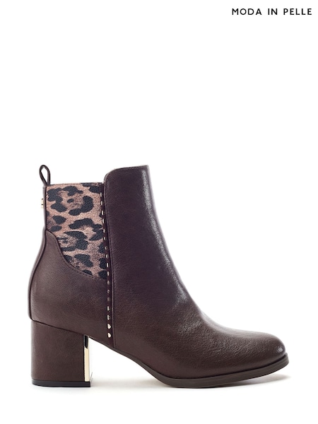 Hnědá - Moda In Pelle Panora Two Part Smart Ankle Boots