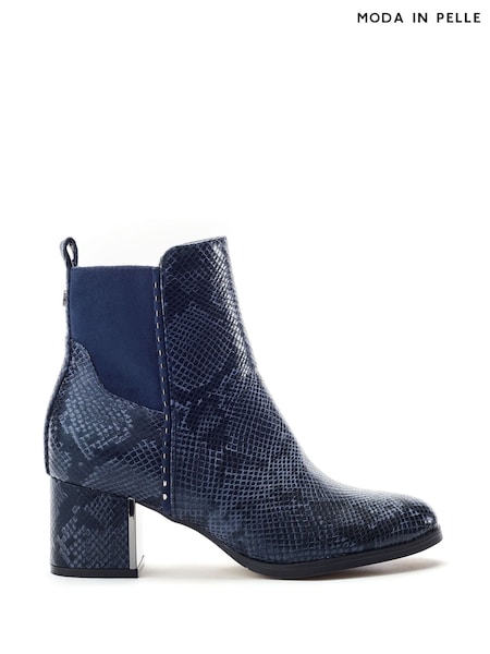 Blue - Moda In Pelle Panora Two Part Smart Ankle Boots