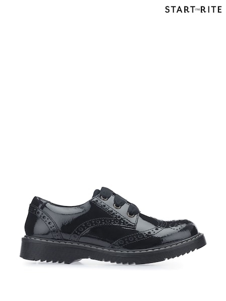 Start-Rite Black Leather Wide Fit School Shoes (205573) | AED361