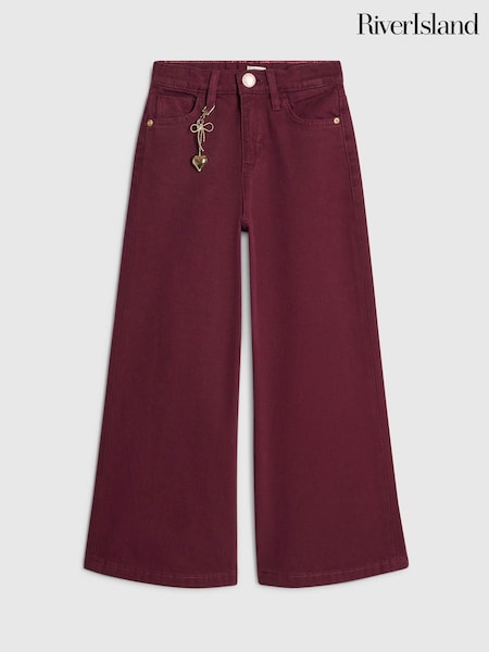 Red - River Island Wide Leg Jeans