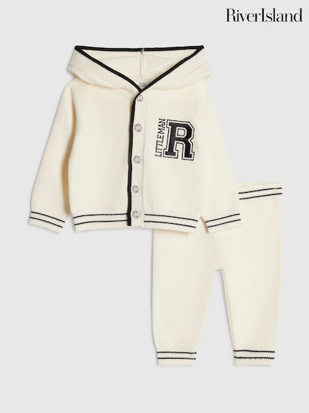 Cream - River Island Hooded Cardigan & Joggers Set