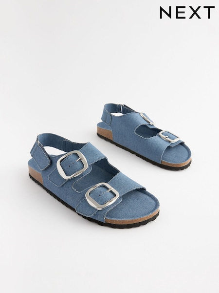 Denim Back Strap Footbed Sandals (206248) | AED73