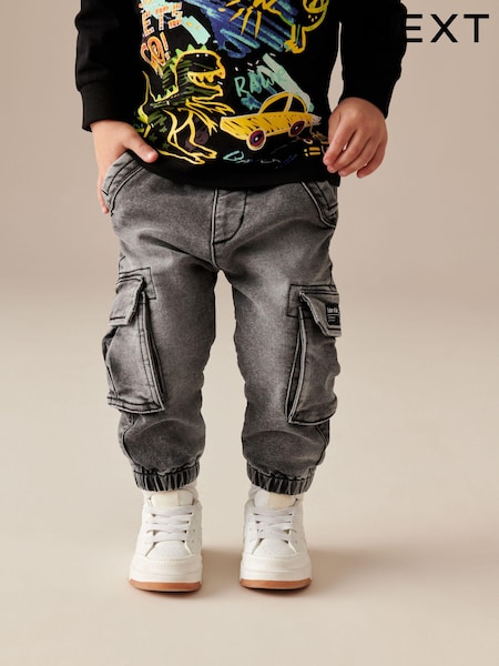 ג׳ינס אפור - Comfort Cargo Jeans (3mths-7yrs) (206305) | ‏63‏₪ - ‏71‏ ₪