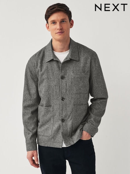 Grey Nova Fides Italian Herringbone Chore Jacket (206546) | €43