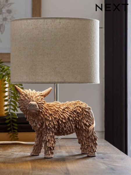 Natural Hamish The Highland Cow Table Lamp (206782) | €55