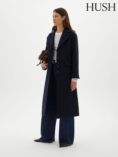 Blue - Hush Reeve Cashmere Blend Coat