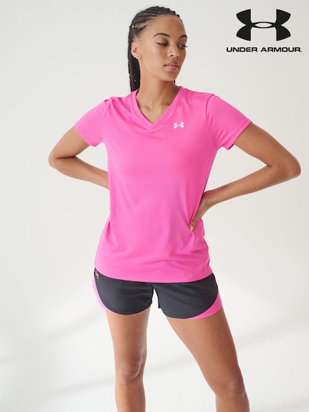 ורוד בהיר - Under Armour V-neck T-shirt (207021) | ‏136‏₪