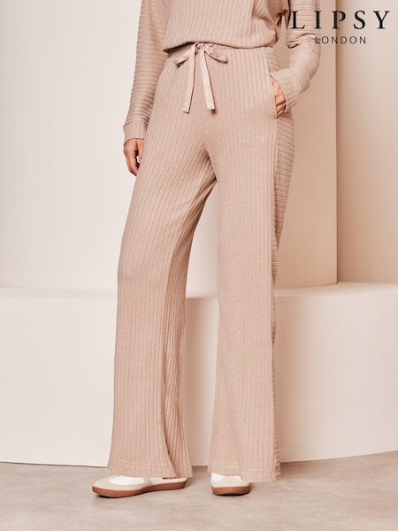 Lipsy Camel Super Soft Lounge Wide Leg Jogger (207071) | AED79