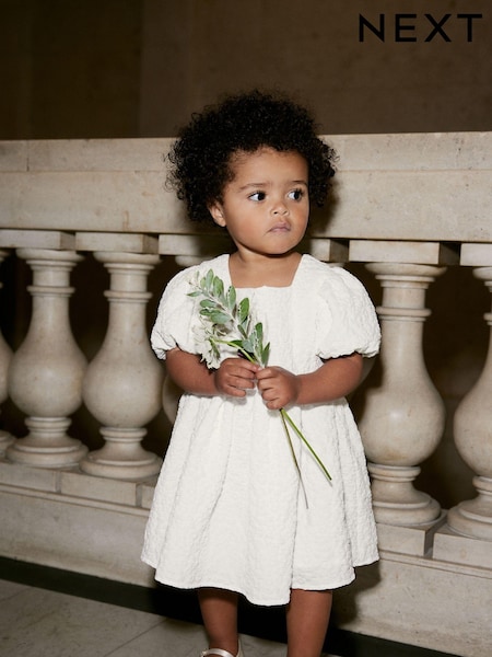 White Textured Party Dress (3mths-8yrs) (207489) | €19 - €25