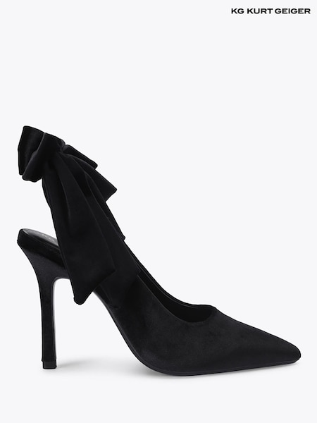 Juoda - Kg Kurt Geiger Aura Bow Court Heeled Slingback Shoes