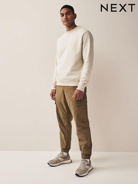 Tan Brown Regular Tapered Stretch Utility Cargo Trousers (207942) | €3