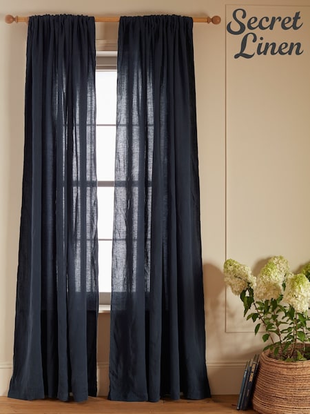 Secret Linen Store 100% Rideau simple à œillets en lin