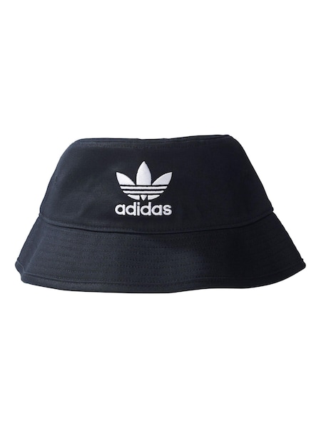 أسود داكن - قبعة دلو بشعار الوريقات الثلاثة قطن 100% من Adidas Originals (208140) | ‏6 ر.ع.‏