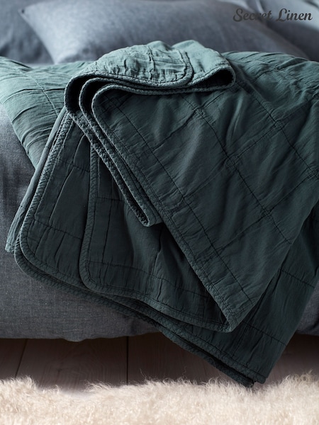 Secret Linen Store Finn 100% Quilted Throw