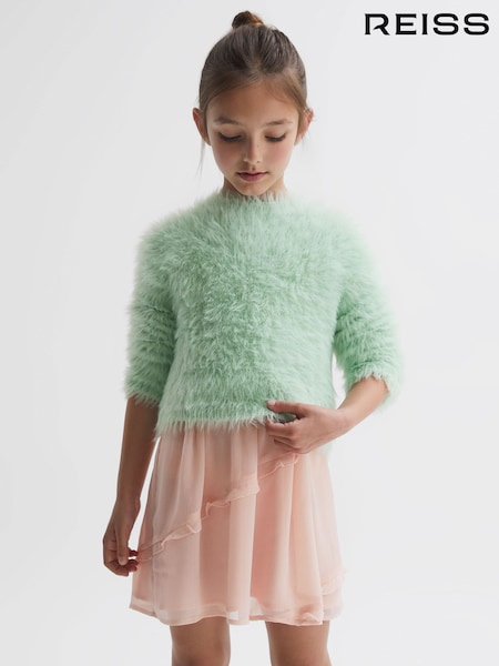 Reiss Green Freida Fluffy Crew Neck Jumper (209025) | € 55