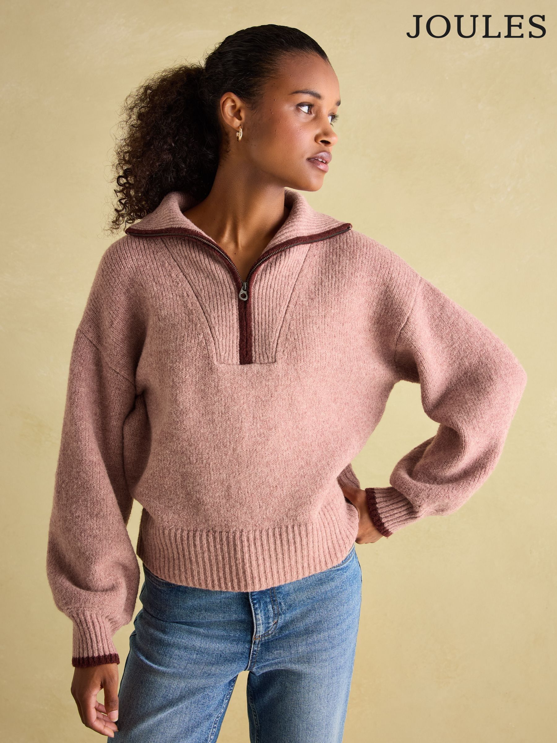 Women s Jumpers Casual Long Sleeve Zip Neck Knitwear Next Luxembourg
