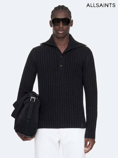 Melns - Regular Allsaints Liev Funnel Jumper