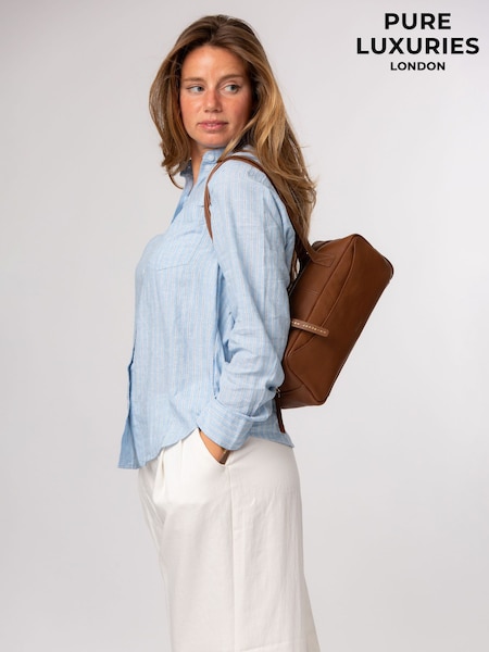 بني فاتح بني - Pure Luxuries London 'mercy' Leather Handbag