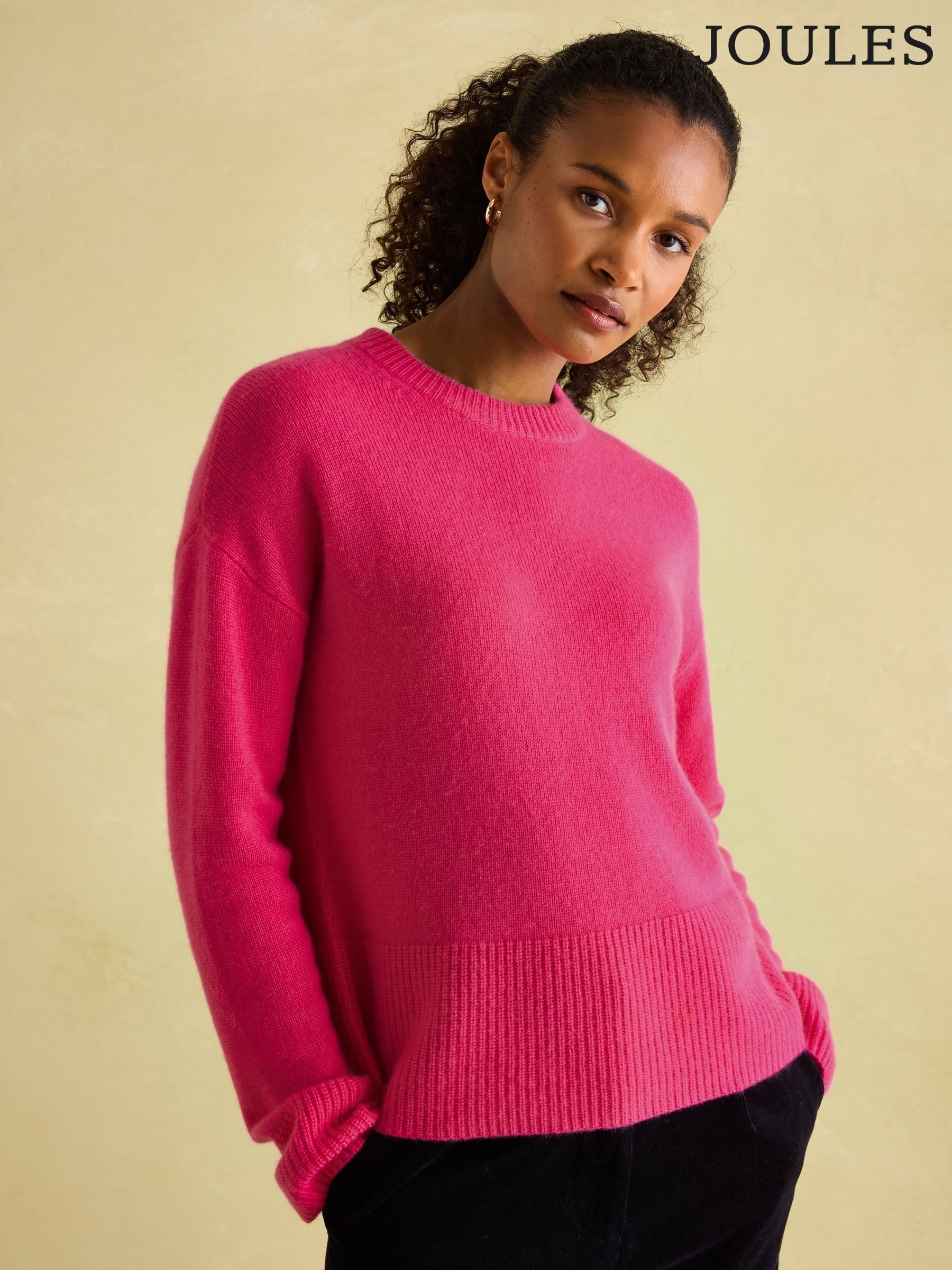Joules Pink Plain Round Neck Jumpers Next Luxembourg