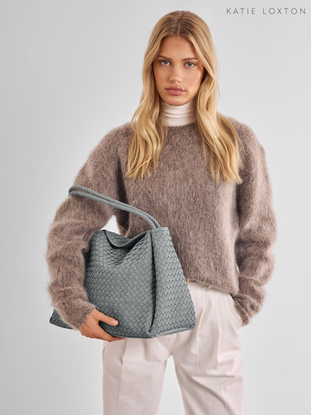 Серый - Большая наплечная сумка ручной работы Katie Loxton Nova