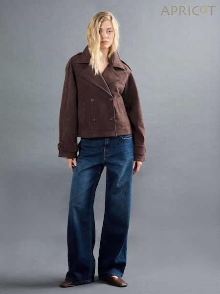 Blue - Apricot Maca Wide-leg Cotton Jeans