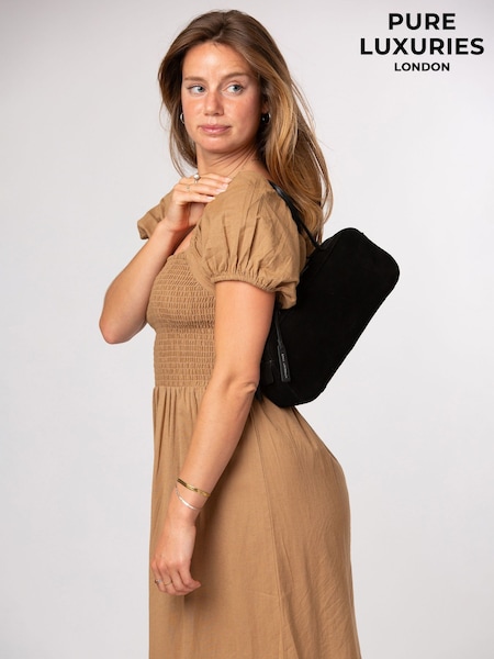 Black - Pure Luxuries London 'verity' Suede Evening Bag