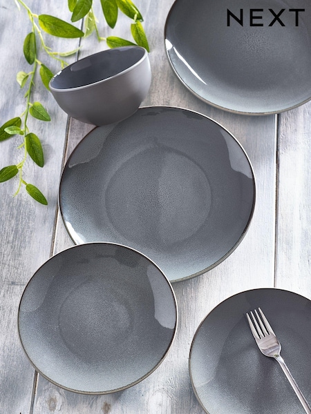 Slate Blue Logan Reactive Glaze 12 Piece Dinner Set (210779) | €22.50