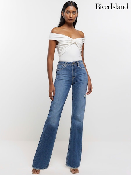 River Island Blue Denim Relaxed Straight Fit Jeans (210979) | €34