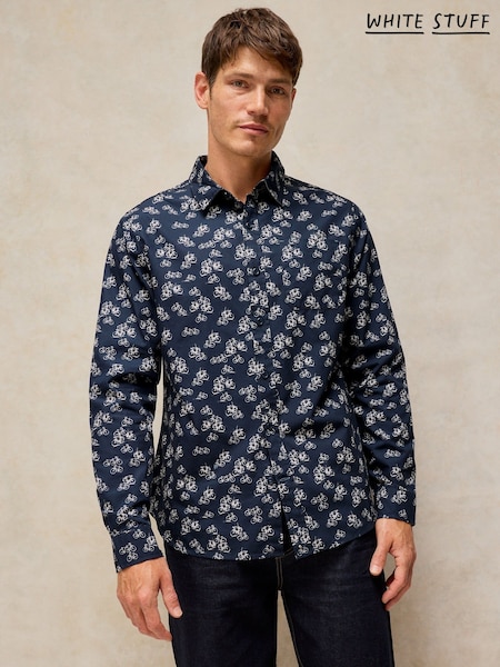 Navy Blue - Regular White Stuff Finsbury Print Shirt