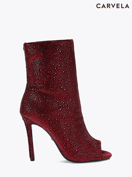 Κόκκινο - Carvela Candia Embellished Heeled Ankle Boots
