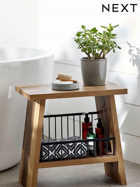 Bronx Oak Effect Storage Stool (211403) | ‏294 ر.ق.
