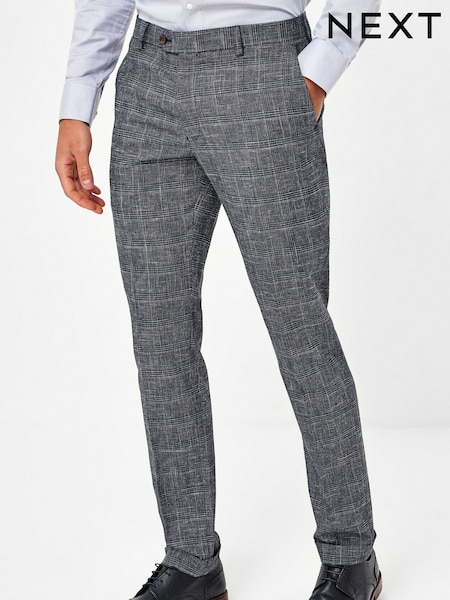 Navy Blue - Check Suit: Trousers (211525) | €15