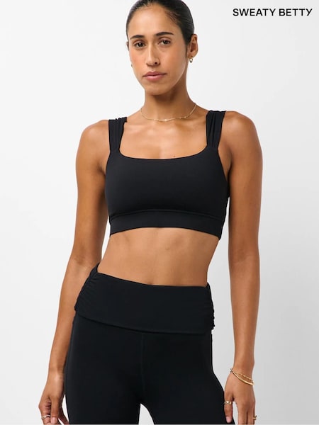 Black - Sweaty Betty Ultimate Studio Ruched Bra