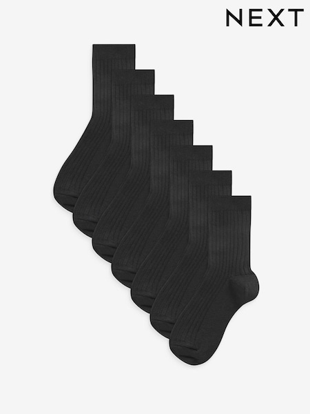 Schwarz - Ribbed Cotton Rich Socks 7 Pack (211645) | 11 € - 14 €