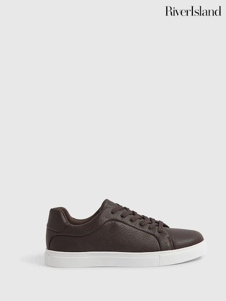 Hnědá - Regular River Island Textured Cupsole Trainers