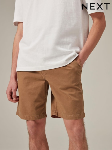Rust Brown Washed Cotton Elasticated Waist Shorts (211736) | €7.50