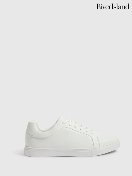 Blanc - Regular River Island Textured Cupsole Trainers