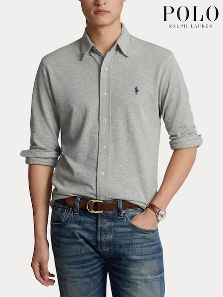 Grey - Regular Polo Ralph Lauren Featherweight Mesh Shirt