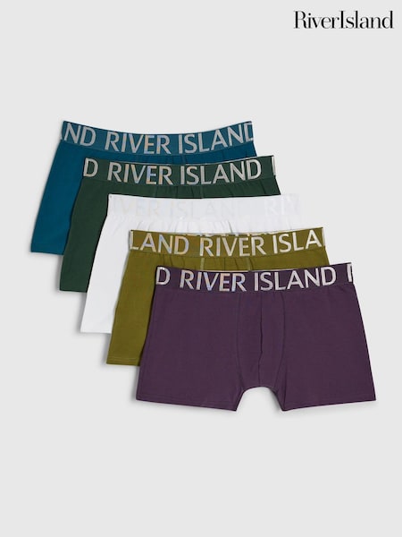Viola - Regular River Island Jewel Tone Trunks 5 Pack
